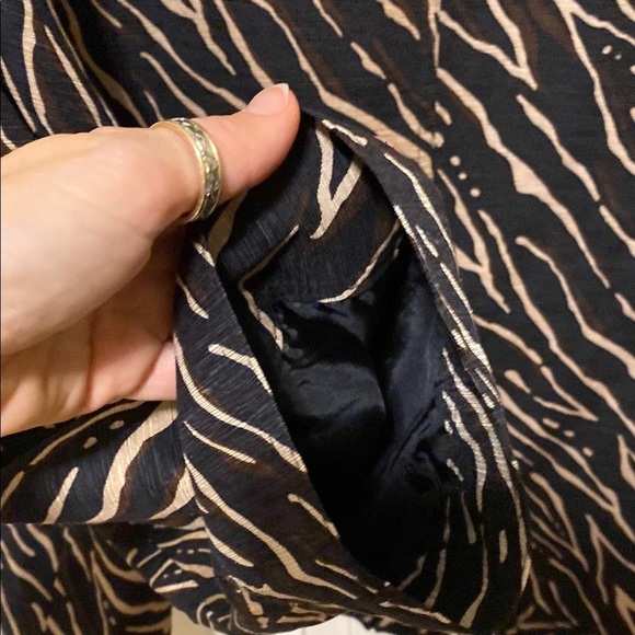 Women's Silk Jacket Blazer Ruffled Animal Print Luxury Office Business Casual - Picture 8 of 15